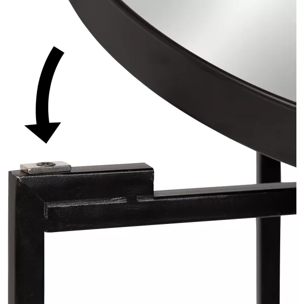 Kate and Laurel Celia Round Metal Foldable Tray Accent Table 14quot x 14quot x 2575quot Black and Silver Modern Minimalist Design and Magnetic TabletopBlackMirror