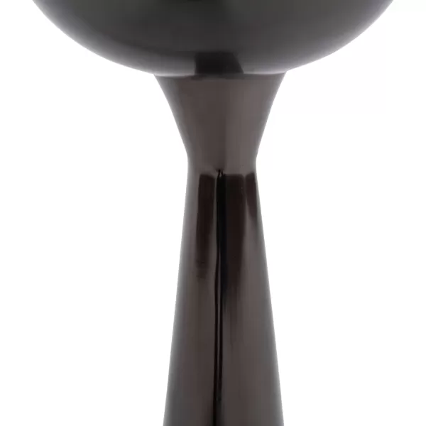Kate and Laurel Chandon Modern Sophisticated Drink Table 8 x 8 x 23 Gray Gunmetal Contemporary Sculptural Plant Pedestal Table with Unique Tinted Tabletop and Polished Metallic FinishPewter