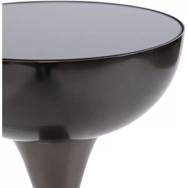 Kate and Laurel Chandon Modern Sophisticated Drink Table 8 x 8 x 23 Gray Gunmetal Contemporary Sculptural Plant Pedestal Table with Unique Tinted Tabletop and Polished Metallic FinishPewter