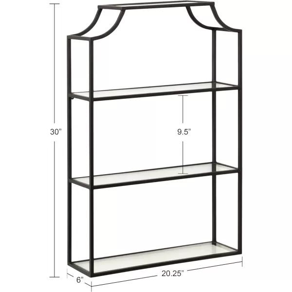 Kate and Laurel Ciel 3 Tiered Wall Shelf 20 x 30 Black Decorative Floating Shelf Storage and Wall OrganizerBlack