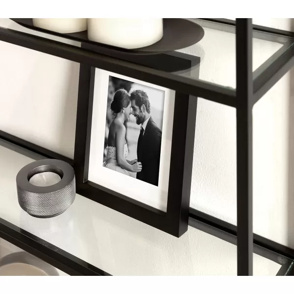 Kate and Laurel Ciel 3 Tiered Wall Shelf 20 x 30 Black Decorative Floating Shelf Storage and Wall OrganizerBlack