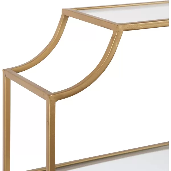 Kate and Laurel Ciel Glam 3Tier Scalloped Wall Shelf 20 x 30 Gold Modern Shelving with Glass Tiers