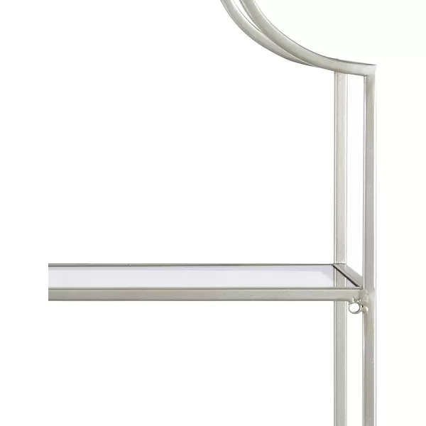 Kate and Laurel Ciel Glam 3Tier Scalloped Wall Shelf 20 x 30 Silver Modern Shelving with Glass TiersSilver