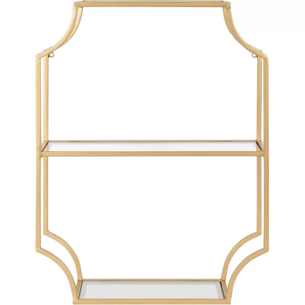 Kate and Laurel Ciel Glam Geometric Wall Shelf 18 x 24 Gold Decorative Shelves for Storage and DisplayGold