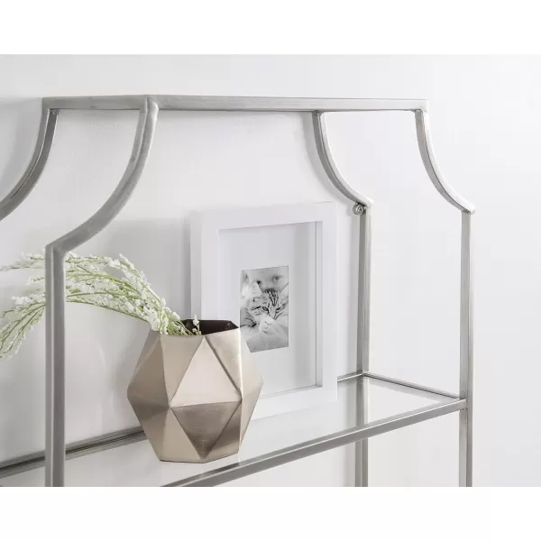 Kate and Laurel Ciel Glam Geometric Wall Shelf 18 x 24 Gold Decorative Shelves for Storage and DisplaySilver