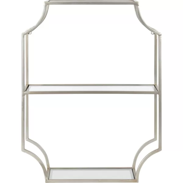 Kate and Laurel Ciel Glam Geometric Wall Shelf 18 x 24 Gold Decorative Shelves for Storage and DisplaySilver