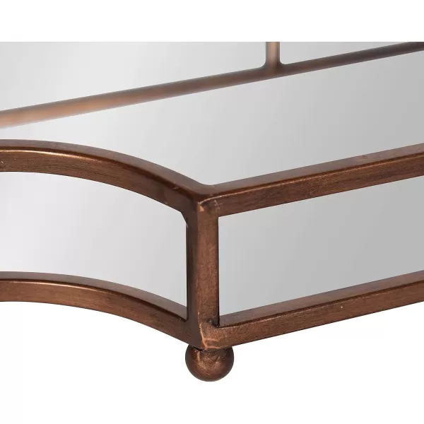 Kate and Laurel Ciel Modern Scalloped Tray 19 x 13 x 3 Bronze Decorative Mirrored Tray for Storage and DisplayBronze