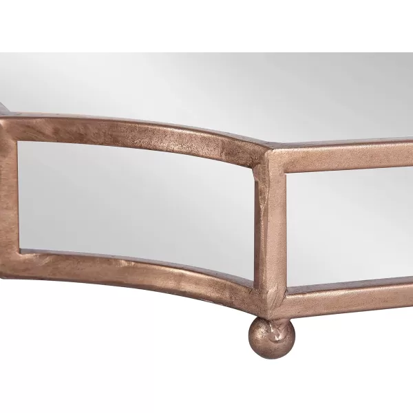 Kate and Laurel Ciel Modern Scalloped Tray 19 x 13 x 3 Bronze Decorative Mirrored Tray for Storage and DisplayRose Gold