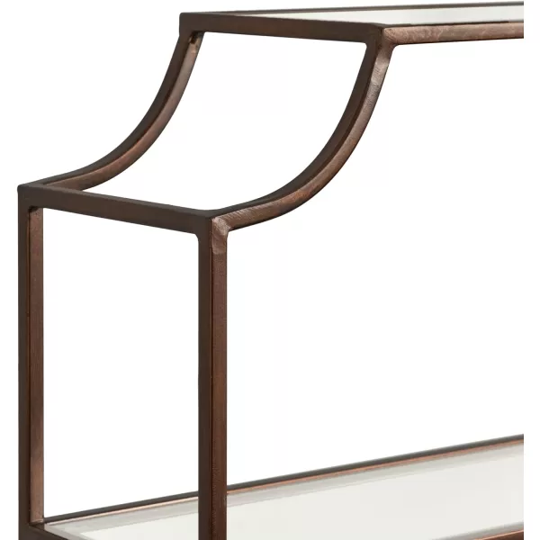 Kate and Laurel Ciel ThreeTiered Wall Shelf 21 x 30 Bronze Decorative Floating Shelf Storage and Wall Organizer for Over Toilet Storage Bathroom Display