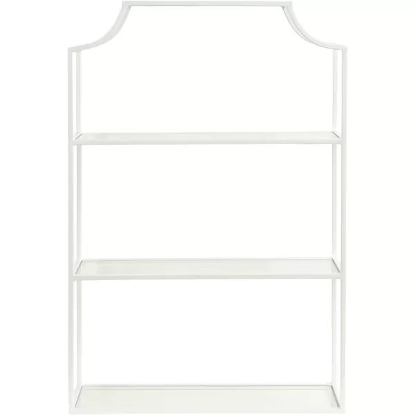 Kate and Laurel Ciel ThreeTiered Wall Shelf 21 x 30 White Decorative Floating Shelf Storage and Wall Organizer for Over Toilet Storage Bathroom Display