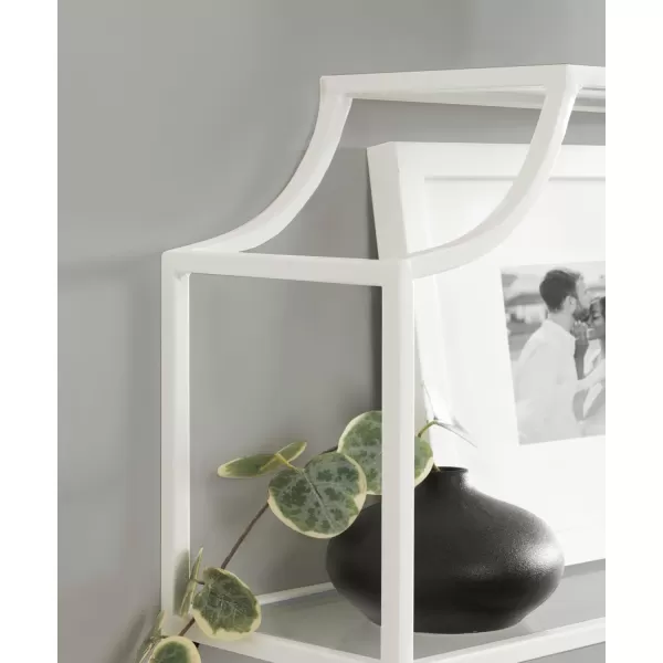 Kate and Laurel Ciel ThreeTiered Wall Shelf 21 x 30 White Decorative Floating Shelf Storage and Wall Organizer for Over Toilet Storage Bathroom Display