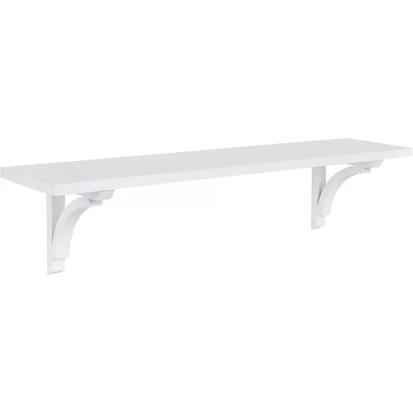 Kate and Laurel Corblynd Traditional Wood Wall Shelf 36 inches WhiteWhite