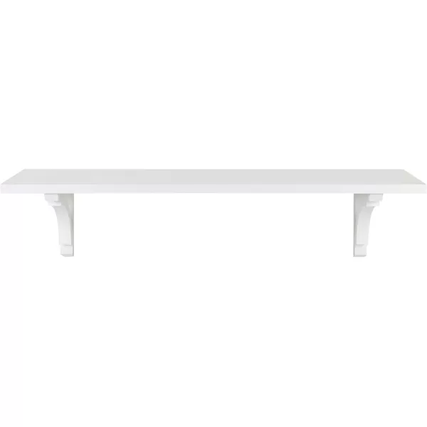 Kate and Laurel Corblynd Traditional Wood Wall Shelf 36 inches WhiteWhite