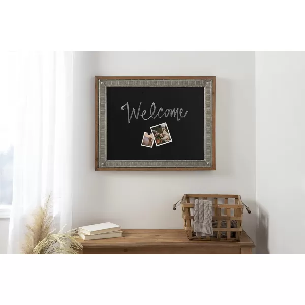 Kate and Laurel Deely Rustic Chalkboard 24 x 30 Rustic Brown Decorative Magnetic Chalkboard for Wall