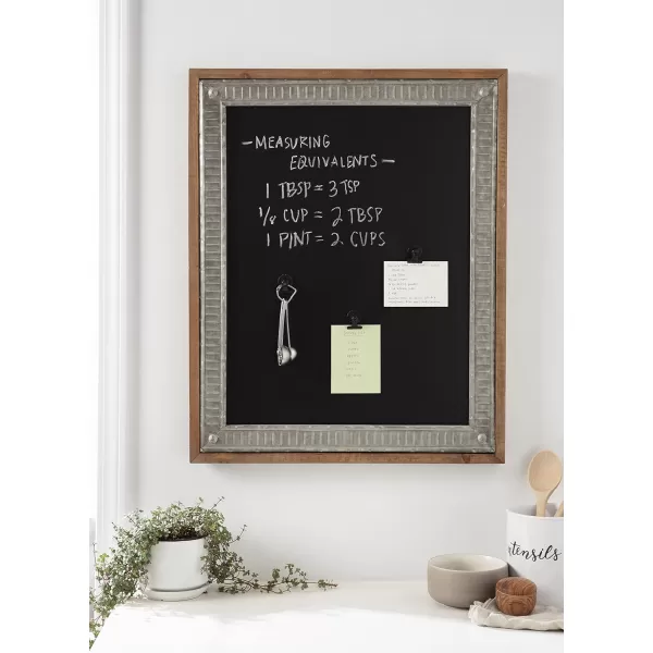 Kate and Laurel Deely Rustic Chalkboard 24 x 30 Rustic Brown Decorative Magnetic Chalkboard for Wall