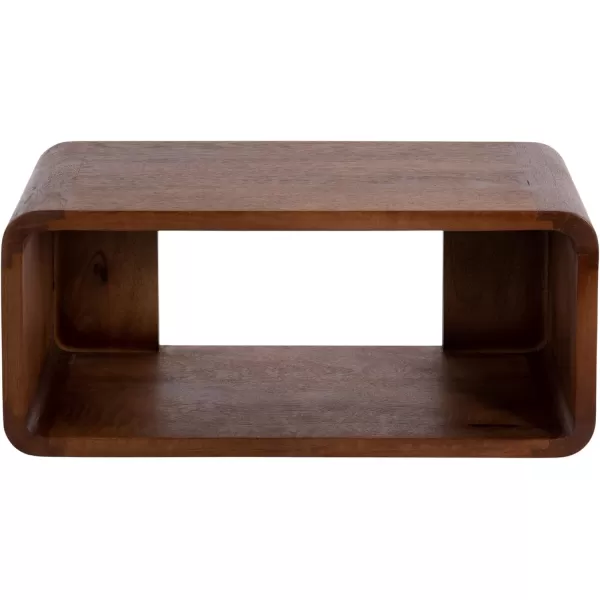 Kate and Laurel Deguara Solid Wood Floating Nightstand for Use as Bedside Living Room End Table 18x10x8 Walnut BrownWalnut Brown