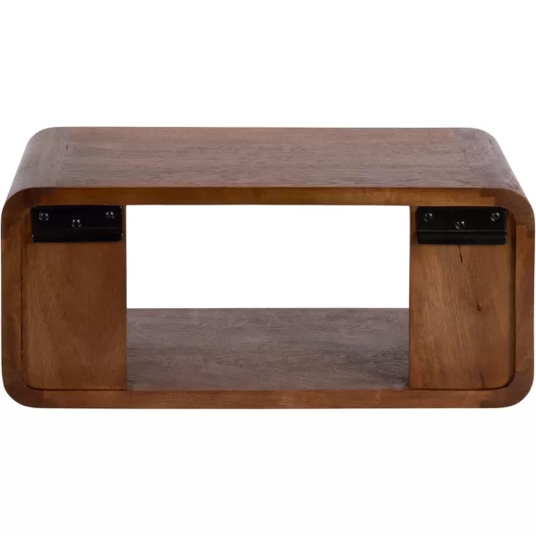Kate and Laurel Deguara Solid Wood Floating Nightstand for Use as Bedside Living Room End Table 18x10x8 Walnut BrownWalnut Brown