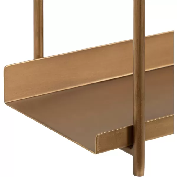 Kate and Laurel Dominic Modern Metal Bathroom Shelf 20 x 7 x 30 Dark Gold Sleek Glam 3Tier Floating Shelves for Wall Decor Display and Over Toilet StorageGold