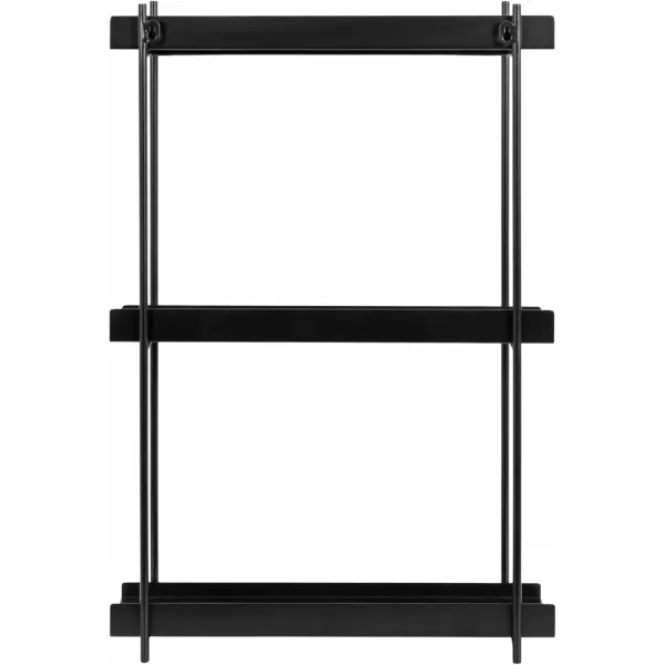 Kate and Laurel Dominic Modern Metal Bathroom Shelf 20 x 7 x 30 Dark Gold Sleek Glam 3Tier Floating Shelves for Wall Decor Display and Over Toilet StorageBlack