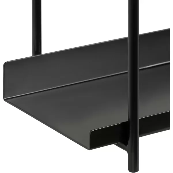 Kate and Laurel Dominic Modern Metal Bathroom Shelf 20 x 7 x 30 Dark Gold Sleek Glam 3Tier Floating Shelves for Wall Decor Display and Over Toilet StorageBlack