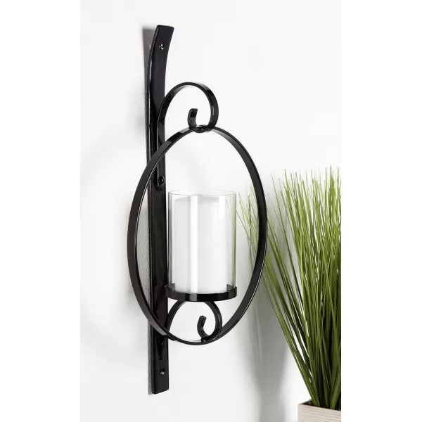 Kate and Laurel Doria Metal Wall Candle Holder Sconce GoldBlack