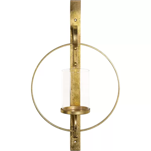Kate and Laurel Doria Metal Wall Candle Holder Sconce GoldGold
