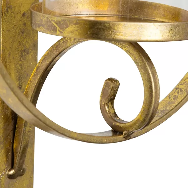 Kate and Laurel Doria Metal Wall Candle Holder Sconce GoldGold
