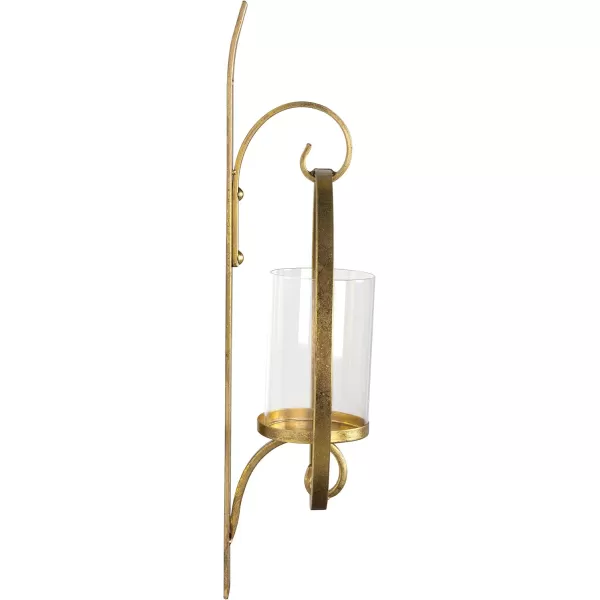 Kate and Laurel Doria Metal Wall Candle Holder Sconce GoldGold