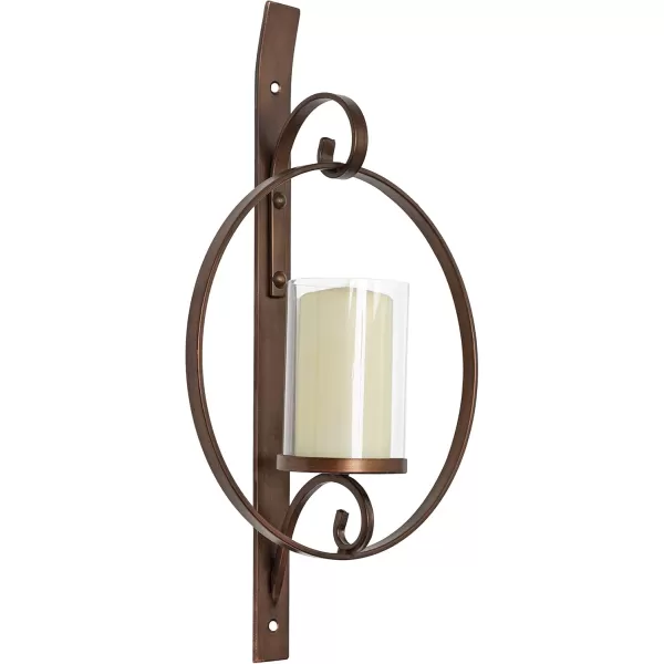 Kate and Laurel Doria Transitional Metal Wall Sconce 12 x 22 Bronze Chic Sconce and Candle Holder for Wall