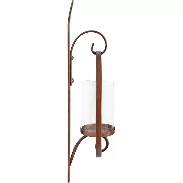 Kate and Laurel Doria Transitional Metal Wall Sconce 12 x 22 Bronze Chic Sconce and Candle Holder for Wall
