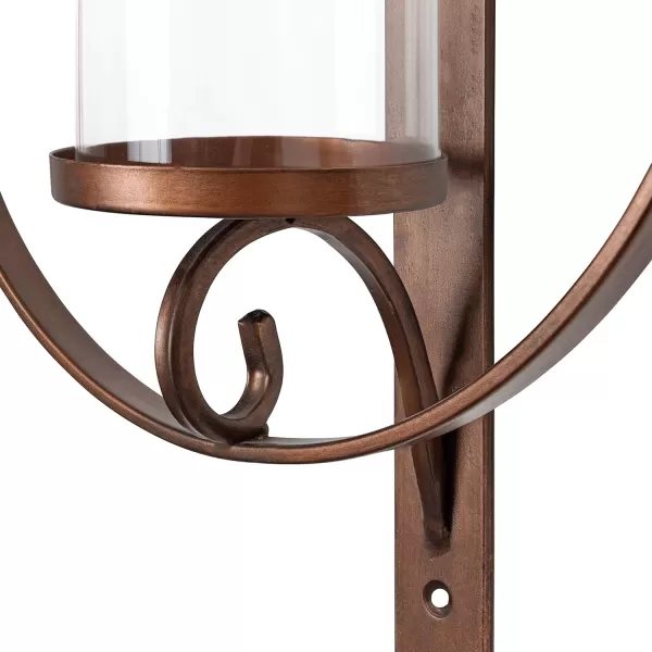 Kate and Laurel Doria Transitional Metal Wall Sconce 12 x 22 Bronze Chic Sconce and Candle Holder for Wall