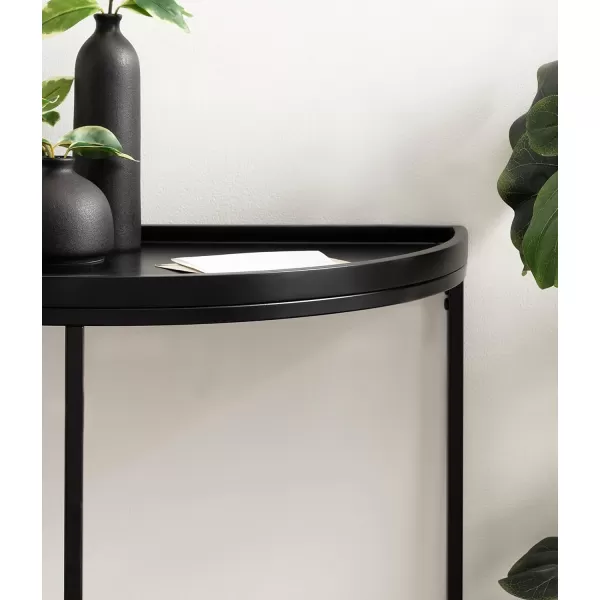 Kate and Laurel Dorrah MidCentury HalfCircle Console Table for Entryway Storage and Decor 28x14x30 Navy BlueBlack