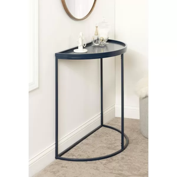 Kate and Laurel Dorrah MidCentury HalfCircle Console Table for Entryway Storage and Decor 28x14x30 Navy BlueNavy Blue