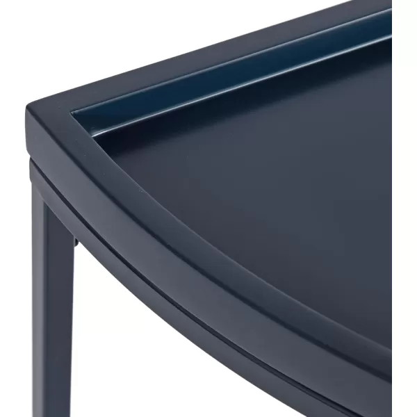 Kate and Laurel Dorrah MidCentury HalfCircle Console Table for Entryway Storage and Decor 28x14x30 Navy BlueNavy Blue