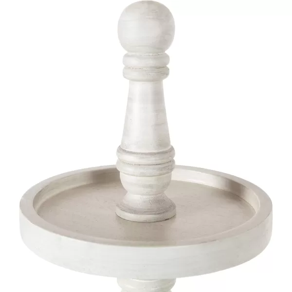 Kate and Laurel Downing Rustic 3Tier Tray 12 x 12 x 24 White Decorative Farmhouse Serving Tray for Storage and Display