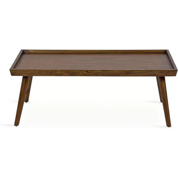 Kate and Laurel Eastmont Rectangle Wood Coffee Table 46 x 22 x 17 Walnut Brown Large MidCentury Wooden Living Room Table with Stylish Tapered Legs and Adjustable Feet