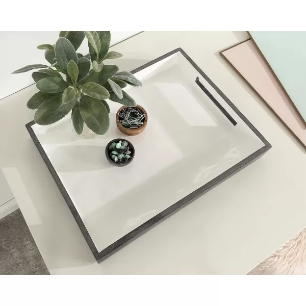 Kate and Laurel Ehrens Modern Wood Tray 13 x 17 Natural and White Sophisticated Accent Tray for Transitional DecorGrayWhite