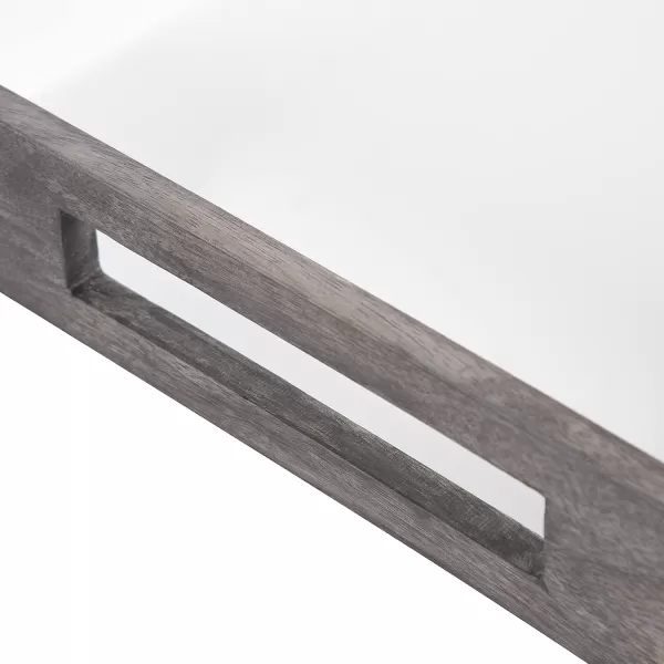 Kate and Laurel Ehrens Modern Wood Tray 13 x 17 Natural and White Sophisticated Accent Tray for Transitional DecorGrayWhite