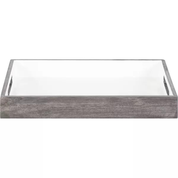 Kate and Laurel Ehrens Modern Wood Tray 13 x 17 Natural and White Sophisticated Accent Tray for Transitional DecorGrayWhite