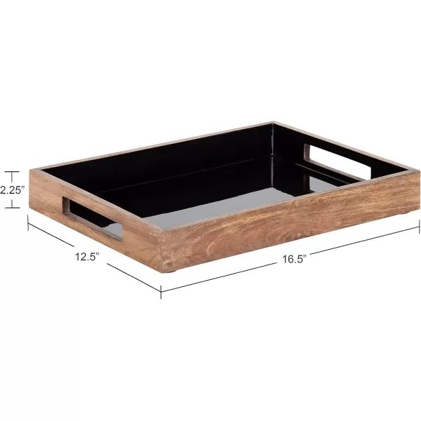 Kate and Laurel Ehrens Modern Wood Tray 13 x 17 Natural and White Sophisticated Accent Tray for Transitional DecorNaturalBlack