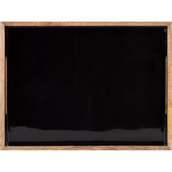 Kate and Laurel Ehrens Modern Wood Tray 13 x 17 Natural and White Sophisticated Accent Tray for Transitional DecorNaturalBlack
