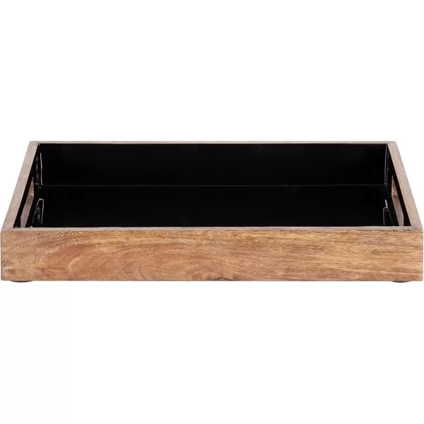 Kate and Laurel Ehrens Modern Wood Tray 13 x 17 Natural and White Sophisticated Accent Tray for Transitional DecorNaturalBlack