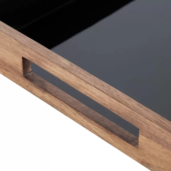 Kate and Laurel Ehrens Modern Wood Tray 13 x 17 Natural and White Sophisticated Accent Tray for Transitional DecorNaturalBlack