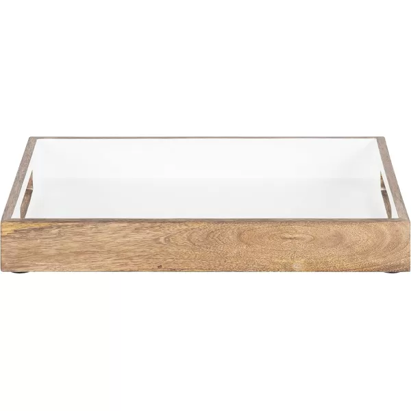 Kate and Laurel Ehrens Modern Wood Tray 13 x 17 Natural and White Sophisticated Accent Tray for Transitional DecorNaturalWhite