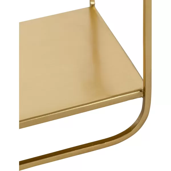 Kate and Laurel Emerline Midcentury Shelf Set Set of 2 Gold Decorative Modern Shelves for Storage and Display