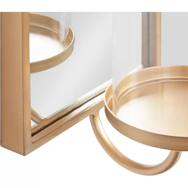 Kate and Laurel Ezerin Arched Mirror Wall Sconce 6 x 5 x 16 Gold Modern Decorative Wall Sconce Candle HolderGold