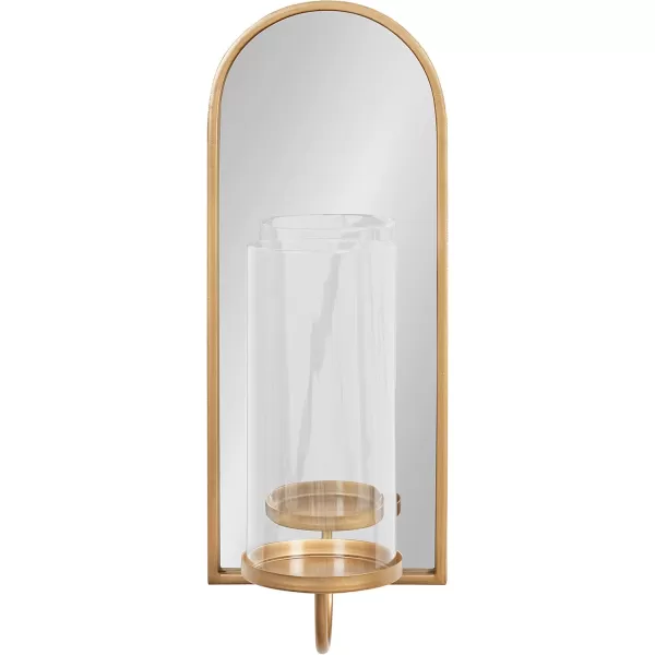 Kate and Laurel Ezerin Arched Mirror Wall Sconce 6 x 5 x 16 Gold Modern Decorative Wall Sconce Candle HolderGold