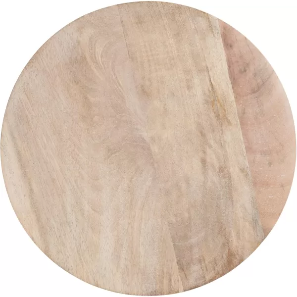 Kate and Laurel Fairlee Decorative Wavy Round Tray 12 Inch Diameter Natural Wood Modern Scalloped Circle Serving Tray for Coffee Table Ottoman Tray Dining Table Centerpiece or Entryway Catchall