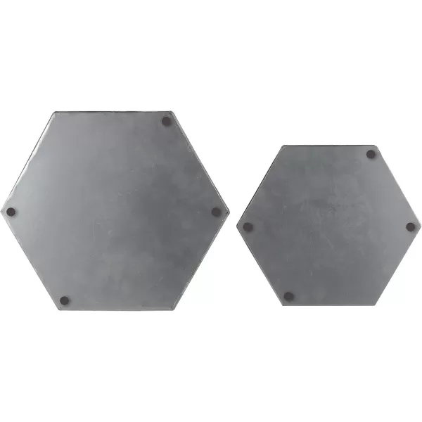 Kate and Laurel Felicia Modern Glam 2Piece Nesting Metal Mirrored Decorative Accent Trays BlackSilver