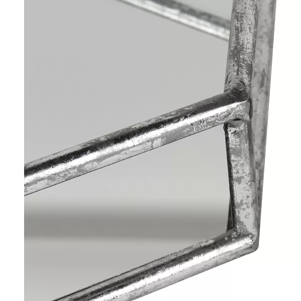 Kate and Laurel Felicia Modern Glam 2Piece Nesting Metal Mirrored Decorative Accent Trays BlackSilver